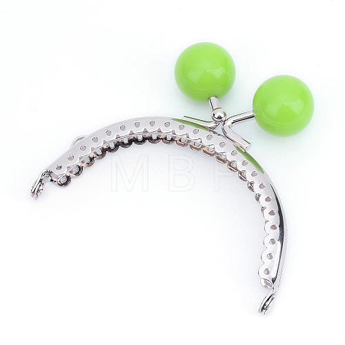 Iron Purse Frame Handle with Solid Color Acrylic Beads FIND-Q038P-D17-1