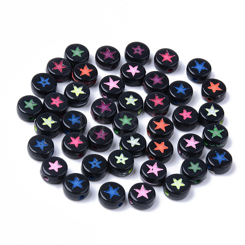 Opaque Black Acrylic Beads MACR-S273-44-1