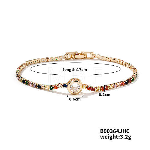 Colorful Brass Rhinestone Bracelet for Women GW5189-1-1