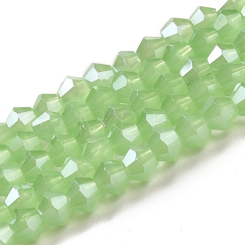 Imitation Jade Electroplate Glass Beads Strands EGLA-F029-J4mm-A01-1