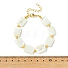 Natural Trochid Shell & Brass Beaded Bracelets for Women BJEW-JB13958-4