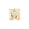 Brass Micro Pave Clear Cubic Zirconia Charms KK-Z151-18G-M-1