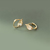 Brass Clear Cubic Zirconia Hoop Earrings FS-WG8C147-01-2