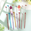 6Pcs 5 Colors DIY Alloy Beadable Crochet Hooks AJEW-TA0003-51-8
