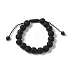 10mm Round Natural Lava Rock Braided Bead Bracelets BJEW-C067-01C-09-2