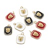 Real 18K Gold Plated Brass Enamel Pendants KK-A155-16G-1