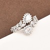 Brass Micro Pave Cubic Zirconia Cuff Rings for Women RJEW-Z113-48P-4