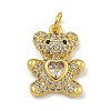 Rack Plating Brass Micro Pave Cubic Zirconia Pendants KK-I718-02B-G-1