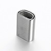 Tarnish Resistant Rectangle 304 Stainless Steel Magnetic Clasps with Glue-in Ends STAS-M195-07-2