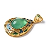 Natural Green Onyx Agate(Dyed & Heated) Teardrop Pendants KK-K399-18D-03-2