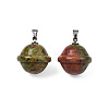 Natural Unakite Pendants PORC-T132-053M-2