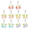10Pcs 5 Styles Transparent Spray Painted Glass Pendants PALLOY-TADJ00001-1