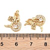 Brass Micro Pave Clear Cubic Zirconia Charms KK-Q085-04B-G-3