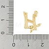 Brass Crystal Rhinestone Letter Links Connector Charms KK-S395-06G-H-3