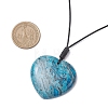 Dyed Natural Blue Crazy Agate Geometric Pendant Adjustable Black Waxed Cotton Cord Necklaces for Women NJEW-JN05475-4