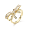 Brass & Clear Cubic Zirconia Finger Rings CU-CBA7E55-08G-4