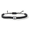Flat Round with Letter Pattern Resin Beads Braided Bead Bracelets FS-WG43323-14-1