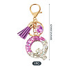 Alloy Resin Heart Keychains KEYC-TADJ0002-01G-Q-3