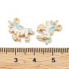 Light Gold Plated Alloy Enamel Pendants ENAM-M219-08KCG-04-3