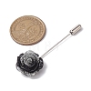 Resin Glitter Flower Brass Stick Lapel Pins JEWB-BR00170-03-3