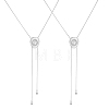 2Pcs Adjustable Brass Curb Chains Cowboy Hat Sweater Lariat Necklaces NJEW-UN0001-78P-1