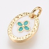 Brass Enamel Charms ZIRC-F083-027G-01-RS-1