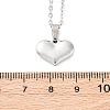 Heart 304 Stainless Steel Pendant Necklaces NJEW-H059-17P-5