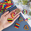 22Pcs 11 Styles Rainbow Color Printed Acrylic Pendants OACR-CA0001-21-3