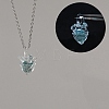Ocean Handmade Lampwork Heart Pendant 201 Stainless Steel Cable Chain Necklaces WG9777A-04-1