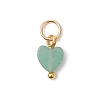 Natural Mixed Gemstone Heart Charms PALLOY-JF04905-01-3