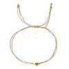 Chic Brass Heart Braided Bead Bracelets OW7782-1