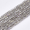Faceted(32 Facets) Electroplate Glass Beads Strands X-EGLA-R016-4m-27-1
