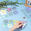 Gorgecraft 4 Sheets 2 Styles Flower PVC Waterproof Car Stickers DIY-GF0008-94C-3