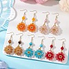 Flower Glass Seed Beads Dangle Earrings EJEW-MZ00697-1