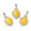 Natural White Jade Dyed Oval Pendants G-NH0025-15P-07-1