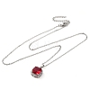 Square Brass Pave Cubic Zirconia Pendant Necklaces for Women NJEW-G156-02P-09-2