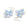 Flower Transparent Spray Painted Glass Cluster Earrings EJEW-JE05741-5
