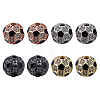 8Pcs 4 Colors Brass Micro Pave Cubic Zirconia Beads KK-ME0004-21-1