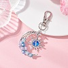 Synthetic Moonstone & Alloy Moon Sun Pendant Decorations HJEW-JM04647-6