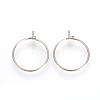 Tarnish Resistant 304 Stainless Steel Hoop Earrings LS-STAS-R071-40-2