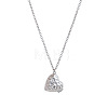 Brass Textured Heart Photo Locket Pendant Cable Chain Necklaces for Women WG6D85F-02-1