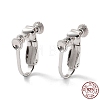 Anti-Tarnish Rhodium Plated 925 Sterling Silver Clip-on Earring Findings STER-M117-02P-1