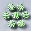 Painted Natural Wood European Beads WOOD-S057-042B-1