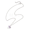 Handmade Printed Porcelain Flower Pendant Brass Cable Chain Necklaces for Women NJEW-JN05746-5