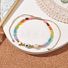 Colorful Glass Seed & Brass Braided Bead Bracelet BJEW-JB10138-03-2