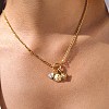 Sports 304 Stainless Steel Crystal Enamel Star Ball Pendant Necklaces for Women NJEW-A072-01A-G-1