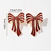 Bowknot Alloy Enamel Stud Earrings FS-WGE51B1-01-4