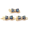 Brass Micro Pave Clear Cubic Zirconia Box Clasps KK-K385-095G-2