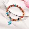 Unisex Synthetic Mixed Stone Bracelets BJEW-JB13626-1