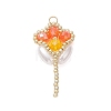 Glass Seed Beaded Tulip Pendants PALLOY-MZ01214-01-1